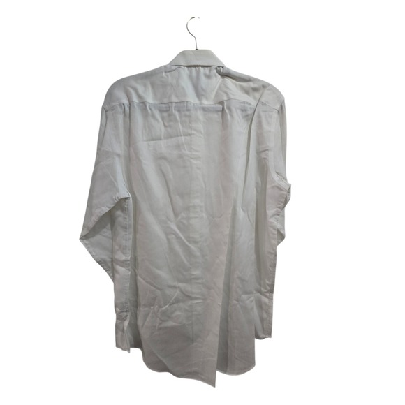 EGARA Men's Dress Shirt Large White Solid Long Sleeve Non-Iron 100% Cotton L - Picture 2 of 4